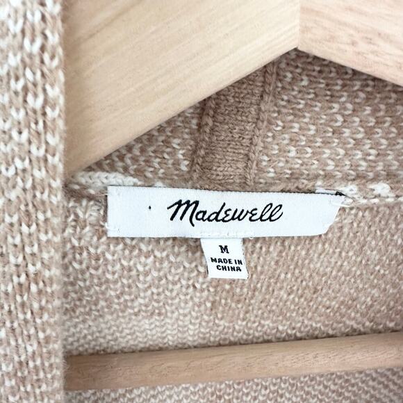Madewell Minetta Sweater Coat in Buffalo Check Merino Wool | Beige Cream | SZ M - Picture 8 of 11